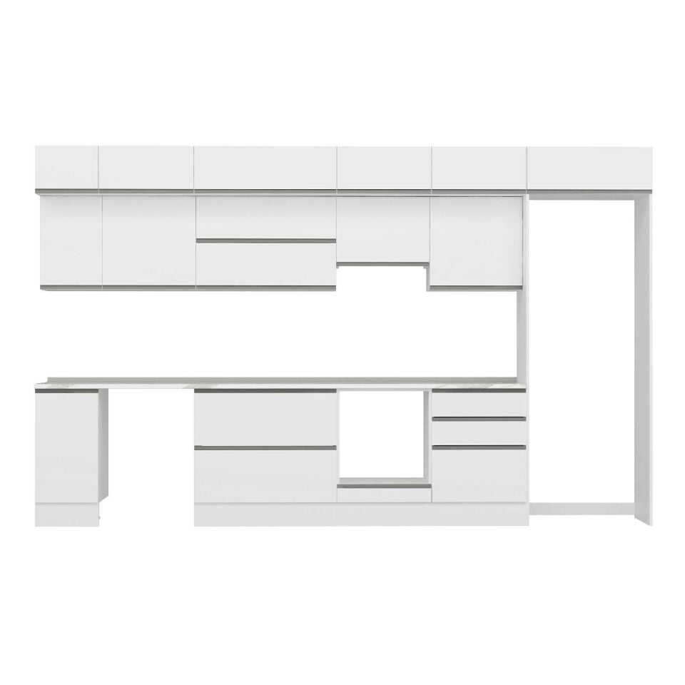 Alvinka 390X240 Cm High Gloss Mutfak Dolabı Mb-E90S40S60-1
