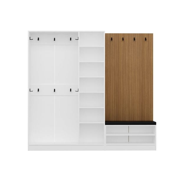 Minar Kale Dekor Panel 1 Bölme Raf Portmanto + Ayk Mnd Byz 3 Kapaksız