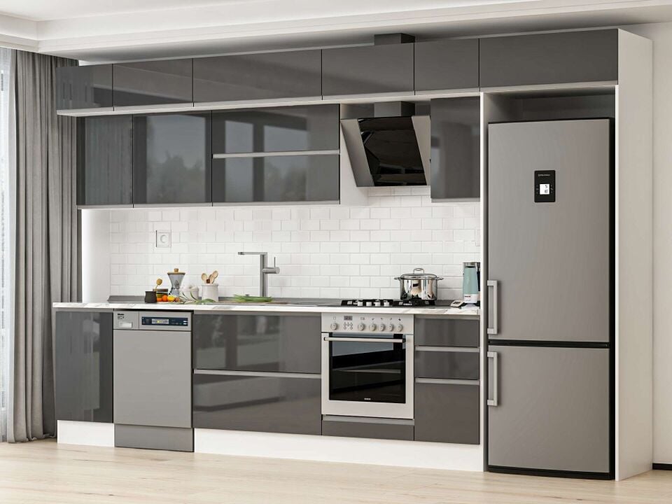 Alvinka 375X240 Cm High Gloss Mutfak Dolabı Mb-E90S45S40-2