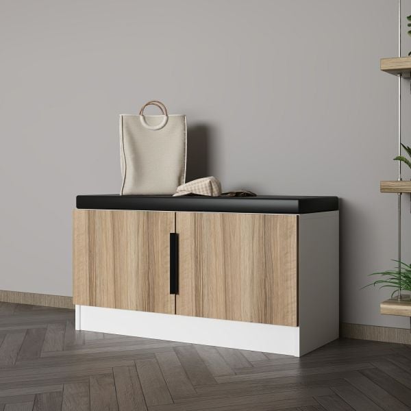 Minar Kale Ayakkabılık Minderli Beyaz Dore Plus