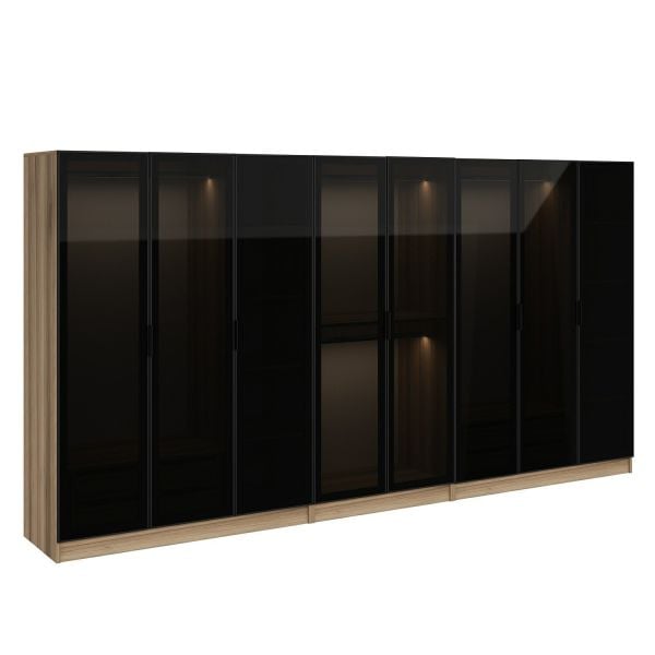 Kale 8 Füme Cam Kapaklı 4Ç Dolap Dore Füme Cam