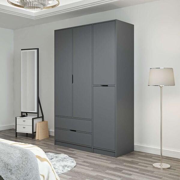 Elina 3 Kapaklı Dolap - Antrasit/Antrasit