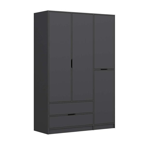 Elina 3 Kapaklı Dolap - Antrasit/Antrasit