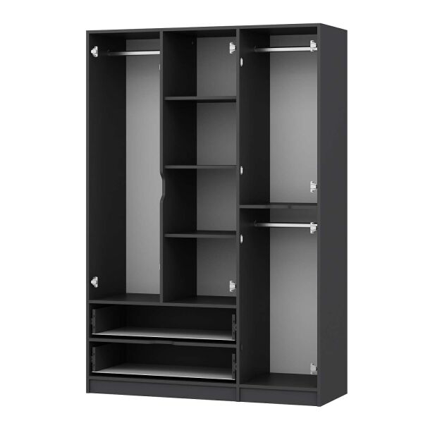 Elina 3 Kapaklı Dolap - Antrasit/Antrasit