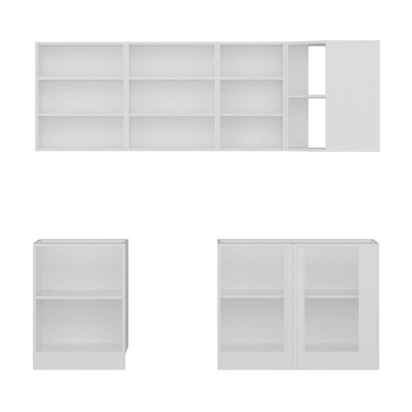 Minar 225Cm Köşe Mutfak Dolabı - Beyaz/Dore K225-D2