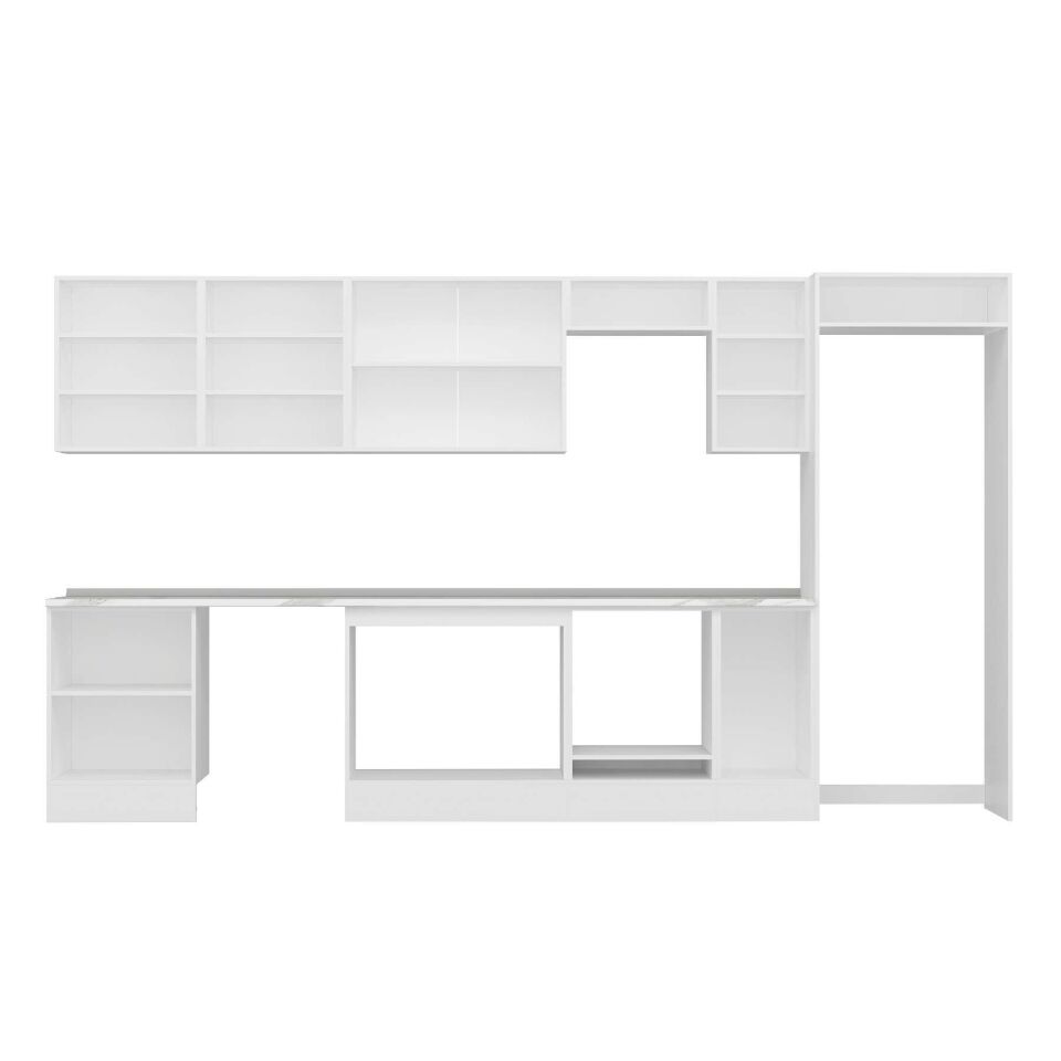 Alvinka 380X222 Cm High Gloss Mutfak Dolabı Mb-E80S60S40-2 High Gloss | Antrasit - Suntalam