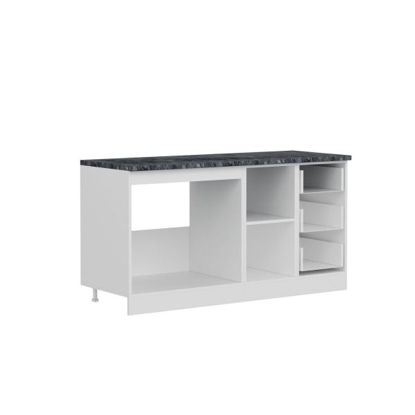 Minar 160 Cm Mutfak Dolabı Beyaz Antrasit 160-A1-Alt Modül