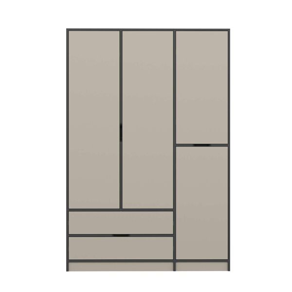 Elina 3 Kapaklı Dolap - Antrasit/Kumtaşı