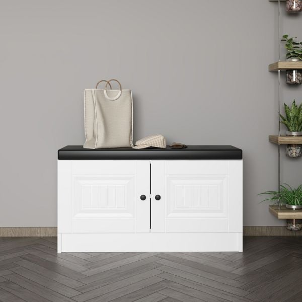 Minar Kale Ayakkabılık Minderli Beyaz Mebran İlkbahar Beyaz