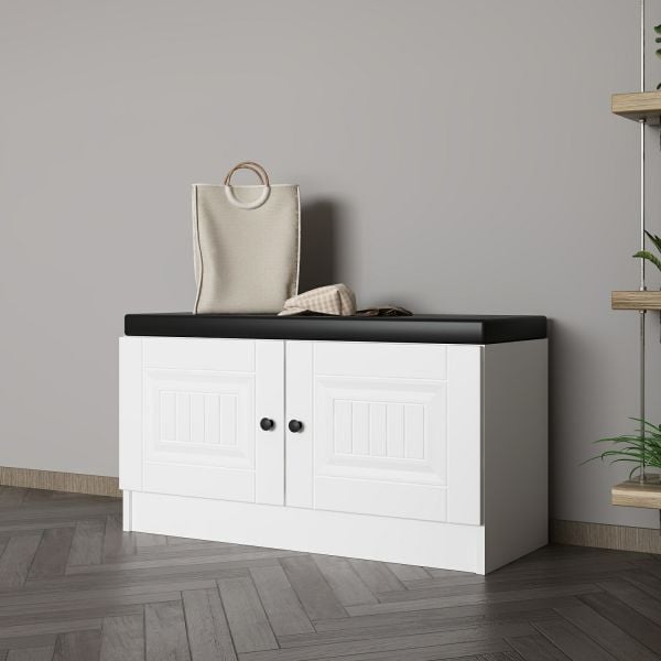 Minar Kale Ayakkabılık Minderli Beyaz Mebran İlkbahar Beyaz