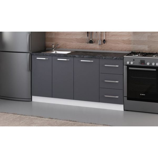 Minar 165 Cm Mutfak Dolabı Beyaz Antrasit 165-A1-Alt Modül