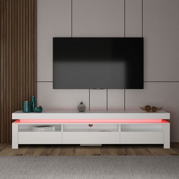 Lenora RGB Led Işıklı Tv Ünitesi - Beyaz