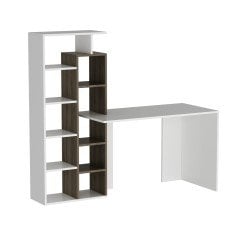 Minar Poly Kitaplıklı Raflı Çalışma Masası Beyaz/İstanbul