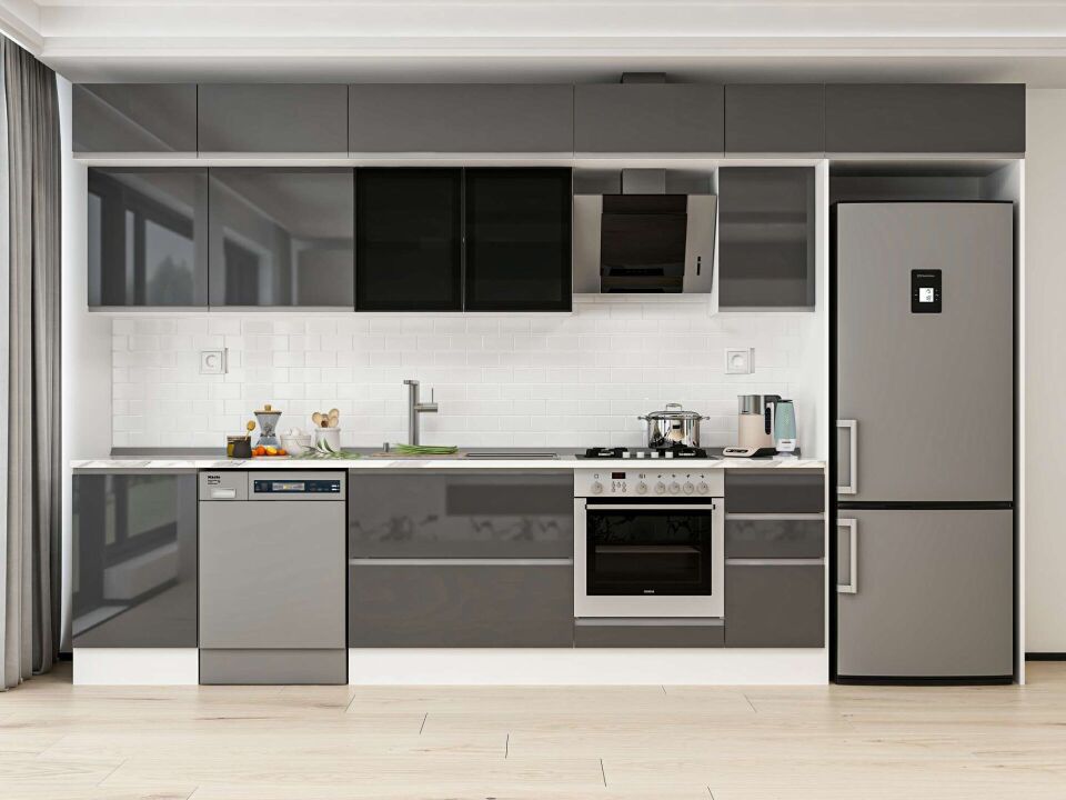 Alvinka 380X240 Cm High Gloss Mutfak Dolabı Mb-E90S50S40-3