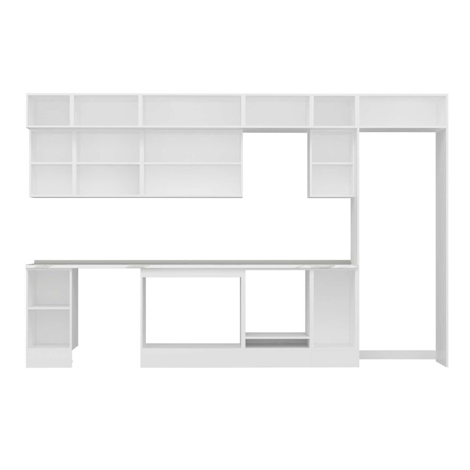 Alvinka 370X240 Cm High Gloss Mutfak Dolabı Mb-E90S40S40-3 High Gloss | Antrasit - Suntalam