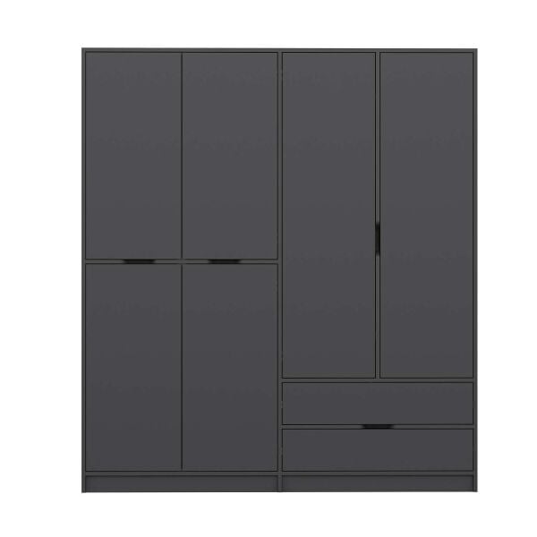 Elina 4 Kapaklı Dolap - Antrasit/Antrasit
