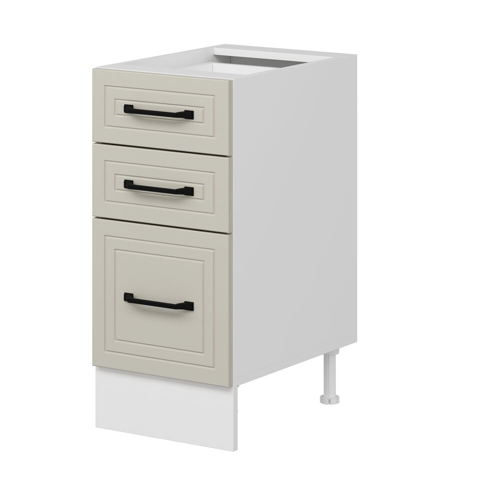 Alvinka Mutfak Modül Mbr_A Alt 3Ç1B2K 40Cm Dolap Beyaz Kumtaşı Mdf