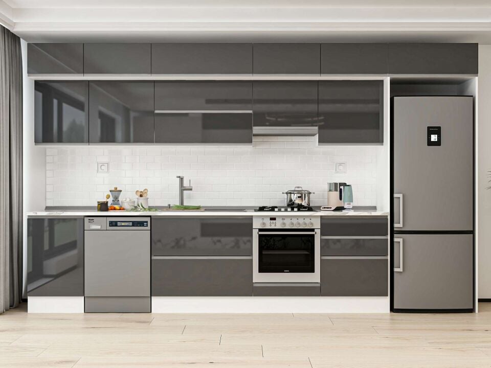 Alvinka 400X240 Cm High Gloss Mutfak Dolabı Mb-E90S50S60-1