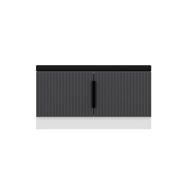 Minar Kale Ayakkabılık Minderli Beyaz Mebran Çizgili Antrasit