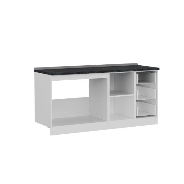 Minar 175 Cm Mutfak Dolabı Beyaz Dore 175-D1-Alt Modül