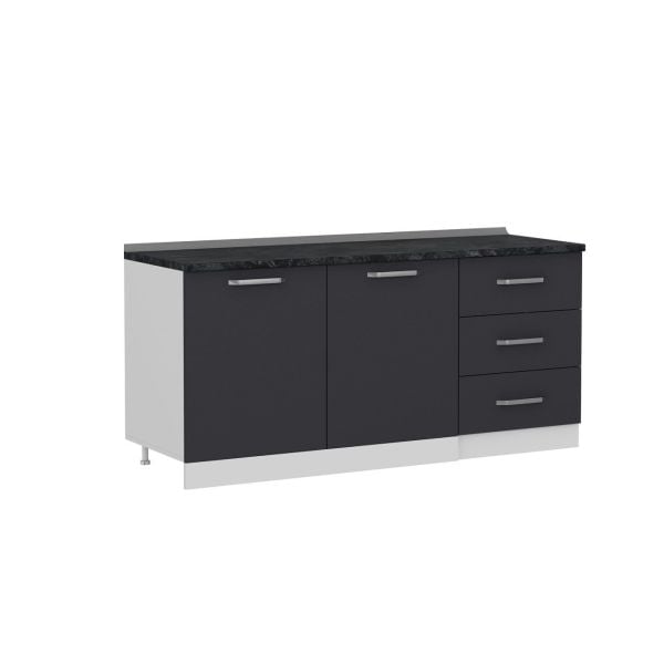 Minar 180 Cm Mutfak Dolabı Beyaz Antrasit 180-A1-Alt Modül