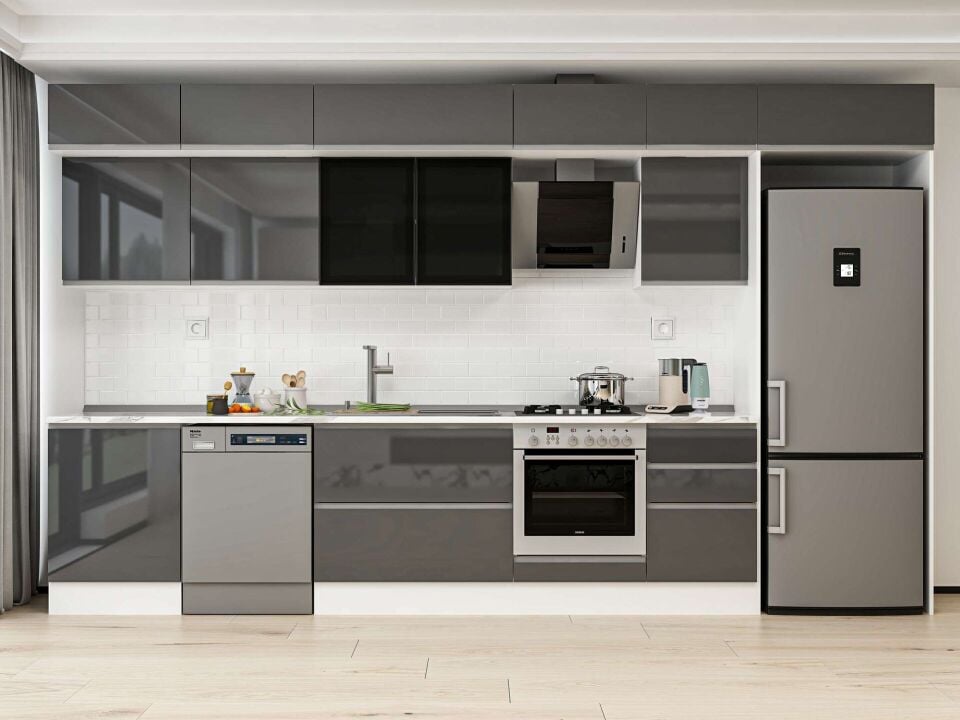 Alvinka 400X240 Cm High Gloss Mutfak Dolabı Mb-E90S60S50-3