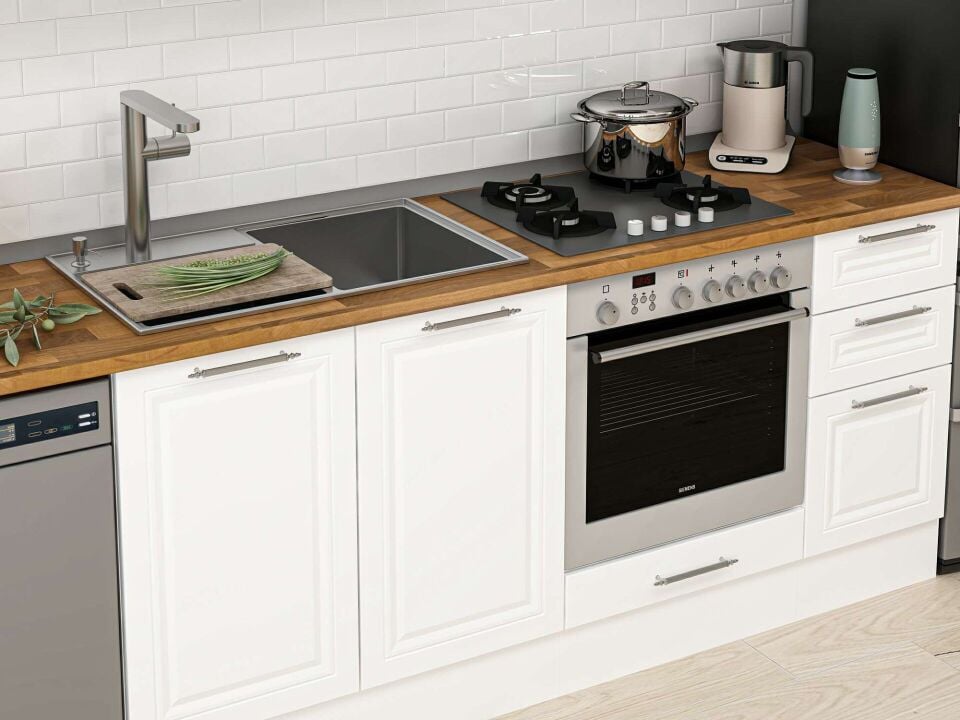 Alvinka 280X210 Cm Klasik Mebran Mutfak Dolabı Beyaz Beyaz M-E80S40S40-3