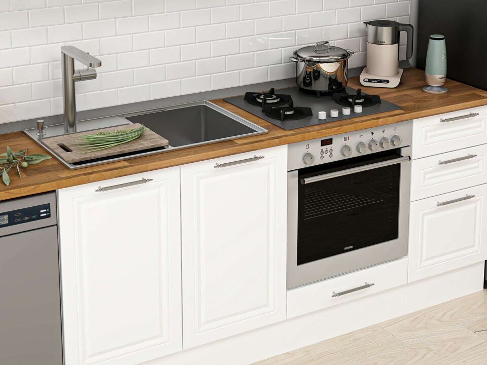 Alvinka 285X210 Cm Klasik Mebran Mutfak Dolabı Beyaz Beyaz M-E80S40S45-1