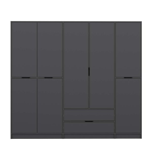 Elina 5 Kapaklı Dolap - Antrasit/Antrasit