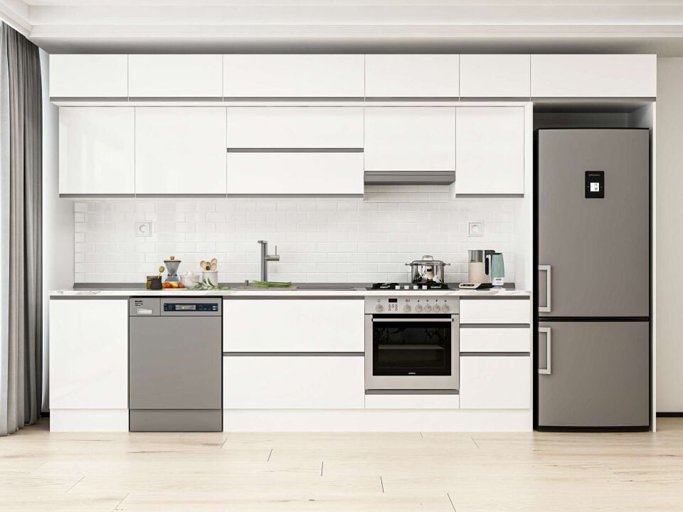 Alvinka 375X240 Cm High Gloss Mutfak Dolabı Mb-E80S50S45-1