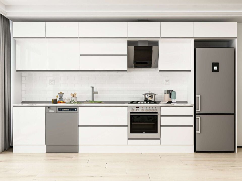 Alvinka 410X240 Cm High Gloss Mutfak Dolabı Mb-E90S60S60-2