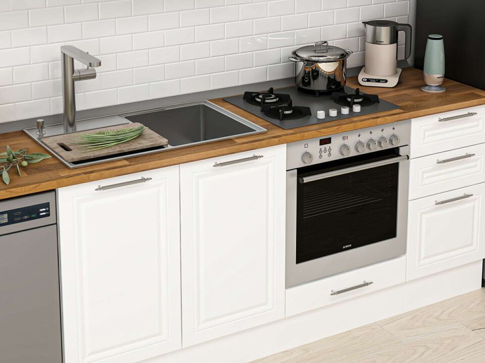 Alvinka 285X210 Cm Klasik Mebran Mutfak Dolabı Beyaz Beyaz M-E80S40S45-2