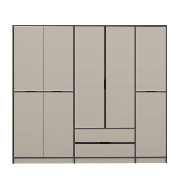 Elina 5 Kapaklı Dolap - Antrasit/Kumtaşı