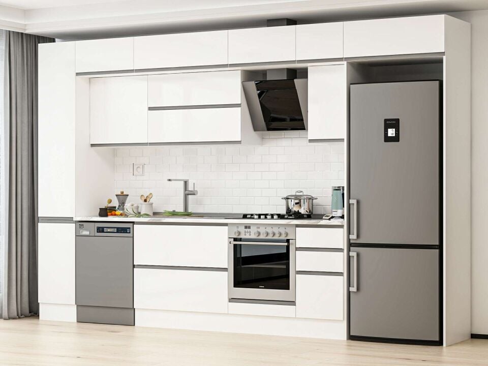 Alvinka 370X240 Cm High Gloss Mutfak Dolabı Mbb-E90B40S40-2