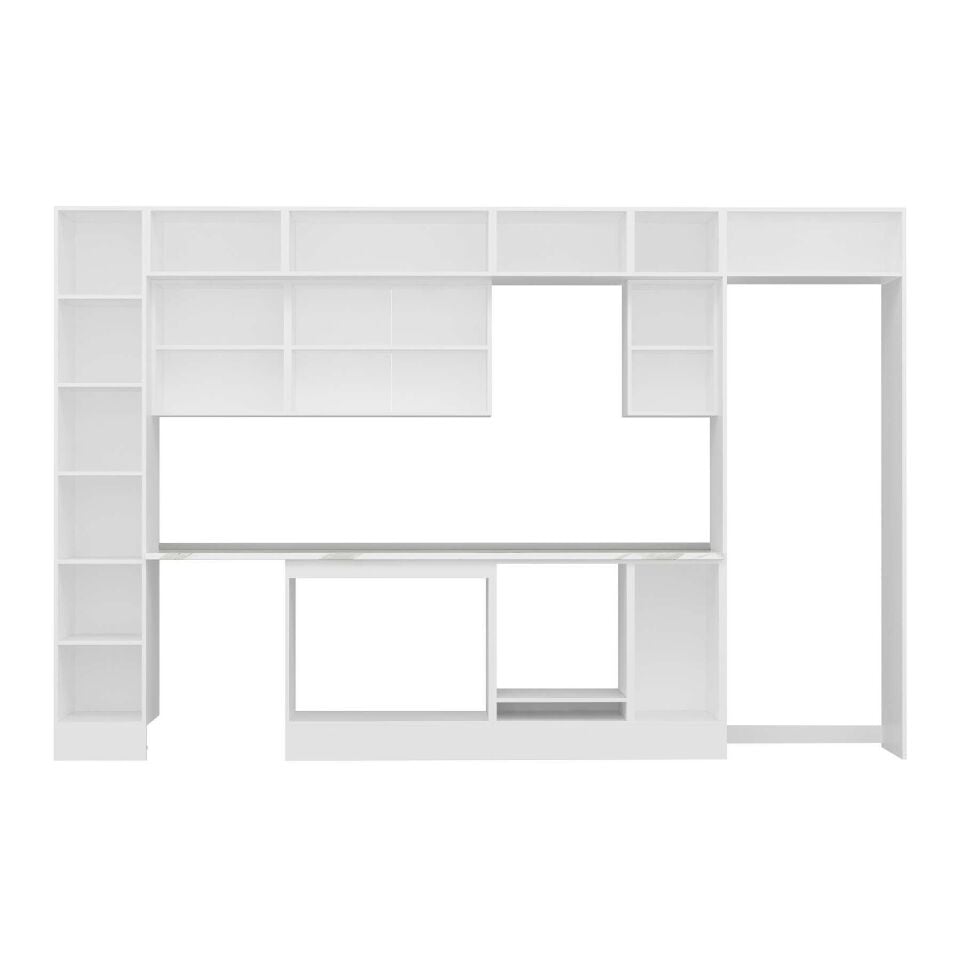 Alvinka 370X240 Cm High Gloss Mutfak Dolabı Mbb-E90B40S40-2 High Gloss | Beyaz - Mdf