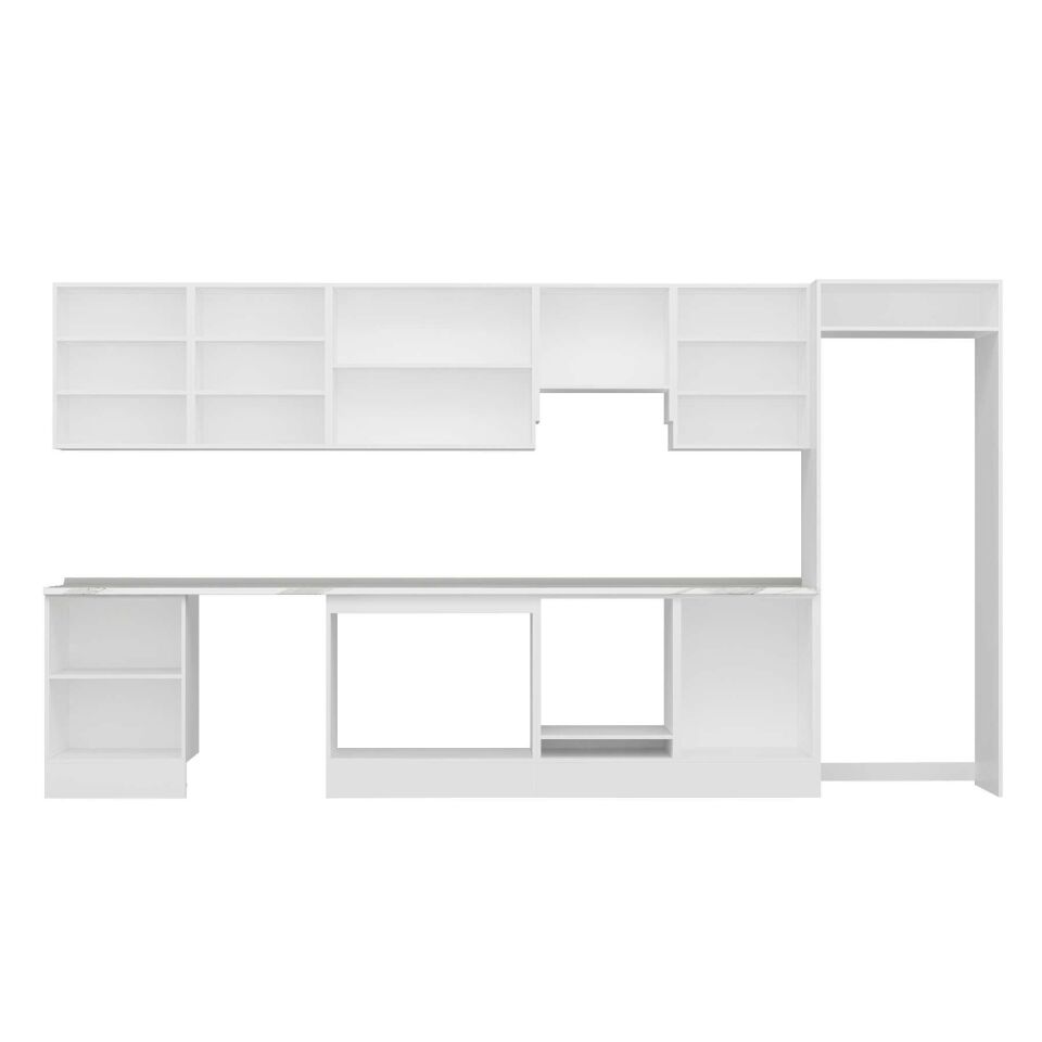 Alvinka 400X222 Cm High Gloss Mutfak Dolabı Mb-E80S60S60-1 High Gloss | Antrasit - Suntalam