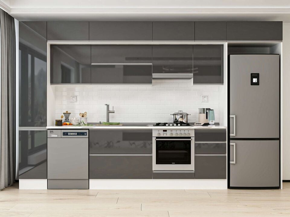 Alvinka 375X240 Cm High Gloss Mutfak Dolabı Mbb-E90B40S45-1