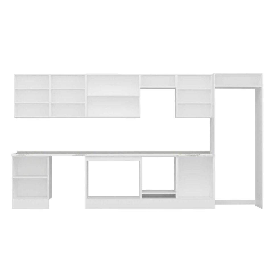 Alvinka 400X222 Cm High Gloss Mutfak Dolabı Mb-E80S60S60-2 High Gloss | Beyaz - Mdf