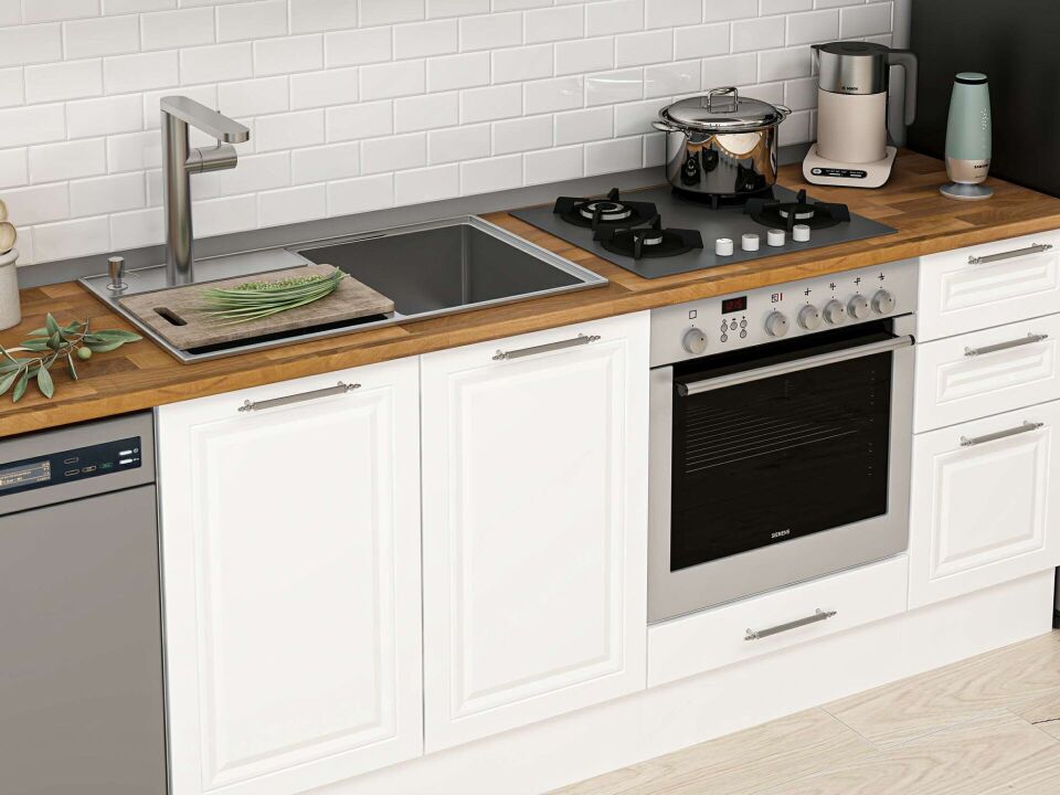 Alvinka 285X210 Cm Klasik Mebran Mutfak Dolabı Beyaz Beyaz M-E80S45S40-1