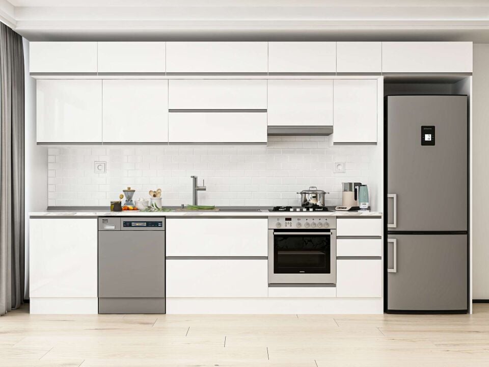 Alvinka 380X240 Cm High Gloss Mutfak Dolabı Mb-E80S60S40-1