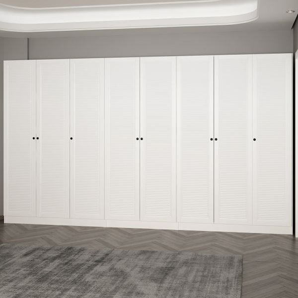 Minar Kale 210 Cm 8 Kapaklı 4B Raf Portmanto Byz Mbr Panjur Byz