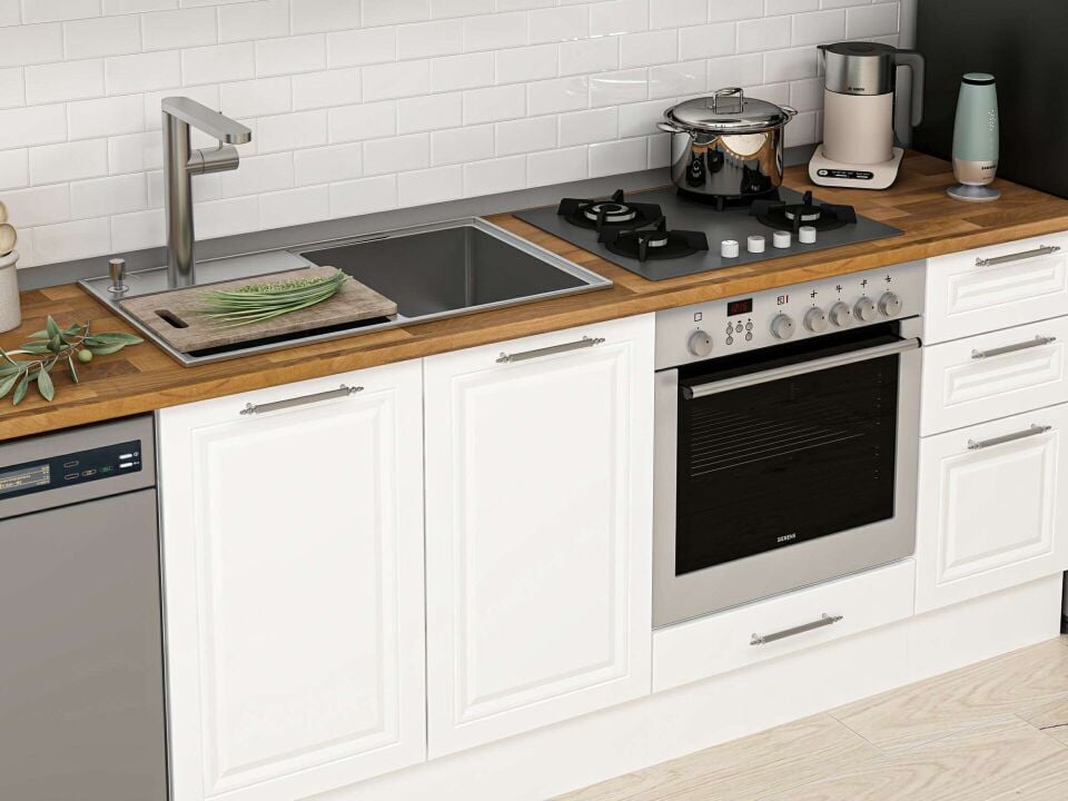 Alvinka 285X210 Cm Klasik Mebran Mutfak Dolabı Beyaz Beyaz M-E80S45S40-3