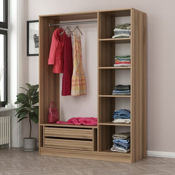 Kale 3 Füme Cam Kapaklı 2Ç Dolap Dore Füme Cam