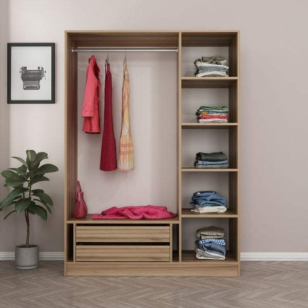 Kale 3 Füme Cam Kapaklı 2Ç Dolap Dore Füme Cam