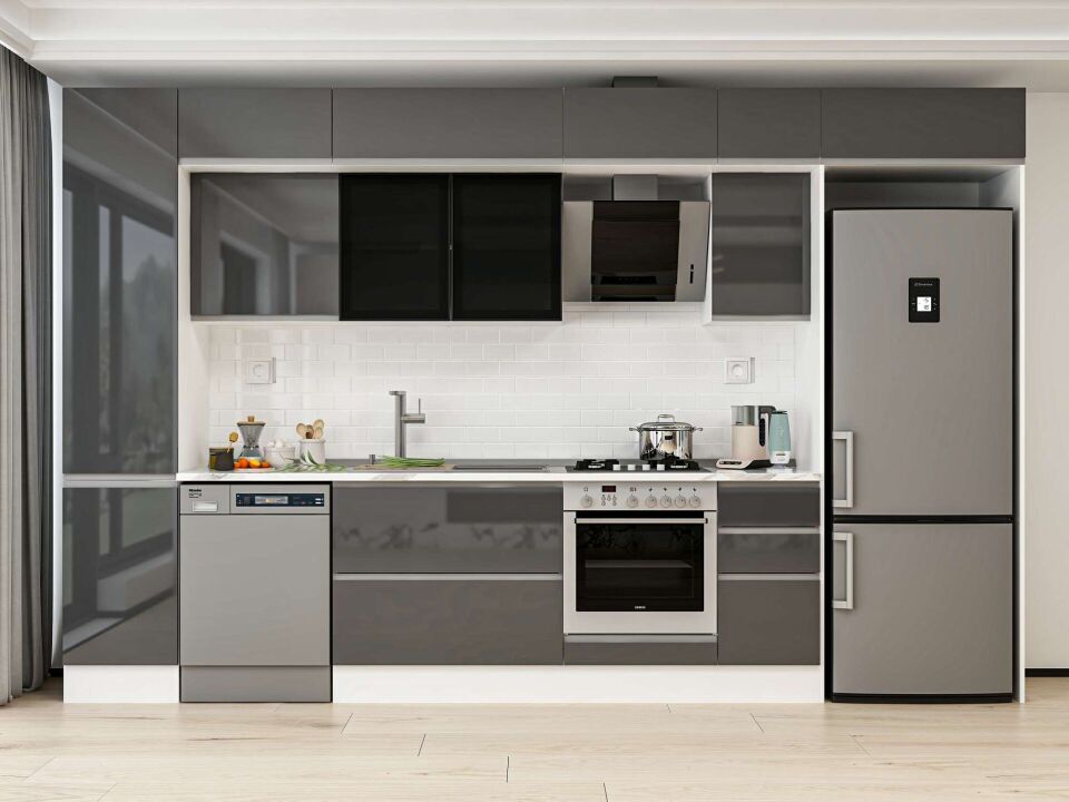 Alvinka 375X240 Cm High Gloss Mutfak Dolabı Mbb-E90B45S40-3