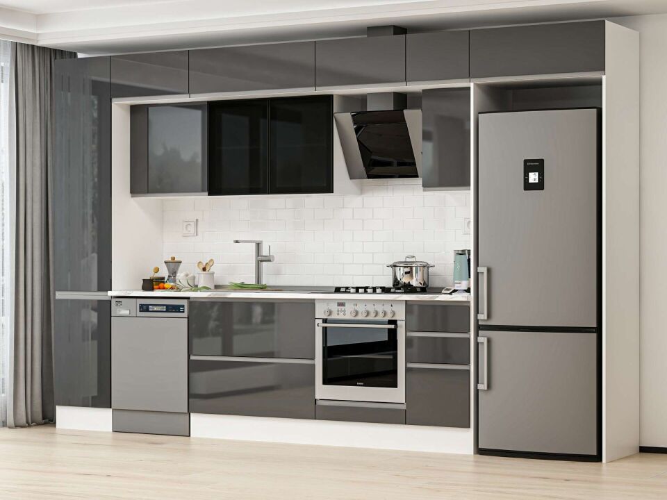 Alvinka 375X240 Cm High Gloss Mutfak Dolabı Mbb-E90B45S40-3