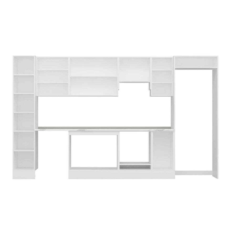 Alvinka 360X222 Cm High Gloss Mutfak Dolabı Mbb-E80B40S40-1 High Gloss | Antrasit - Mdf