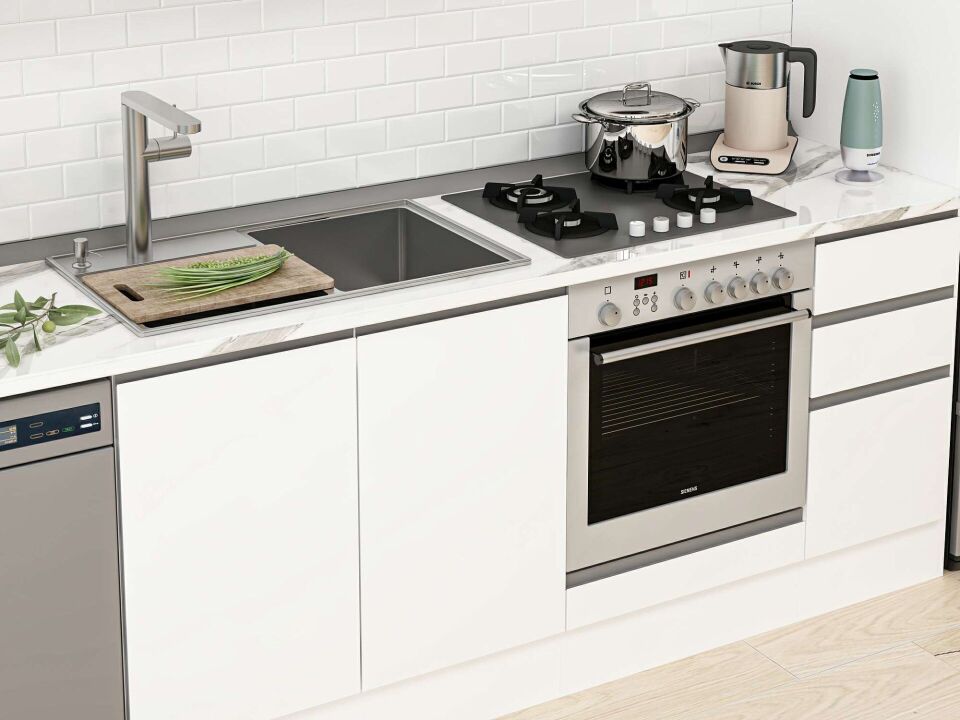 Alvinka 360X222 Cm High Gloss Mutfak Dolabı Mbb-E80B40S40-2 High Gloss | Beyaz - Suntalam