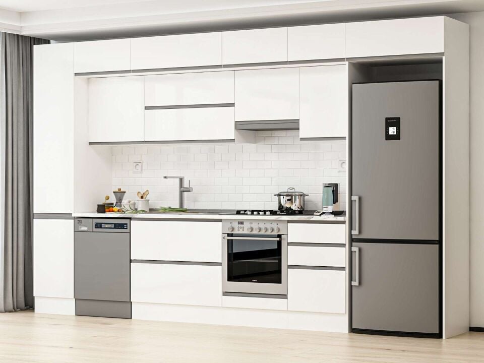 Alvinka 385X240 Cm High Gloss Mutfak Dolabı Mbb-E90B45S50-1
