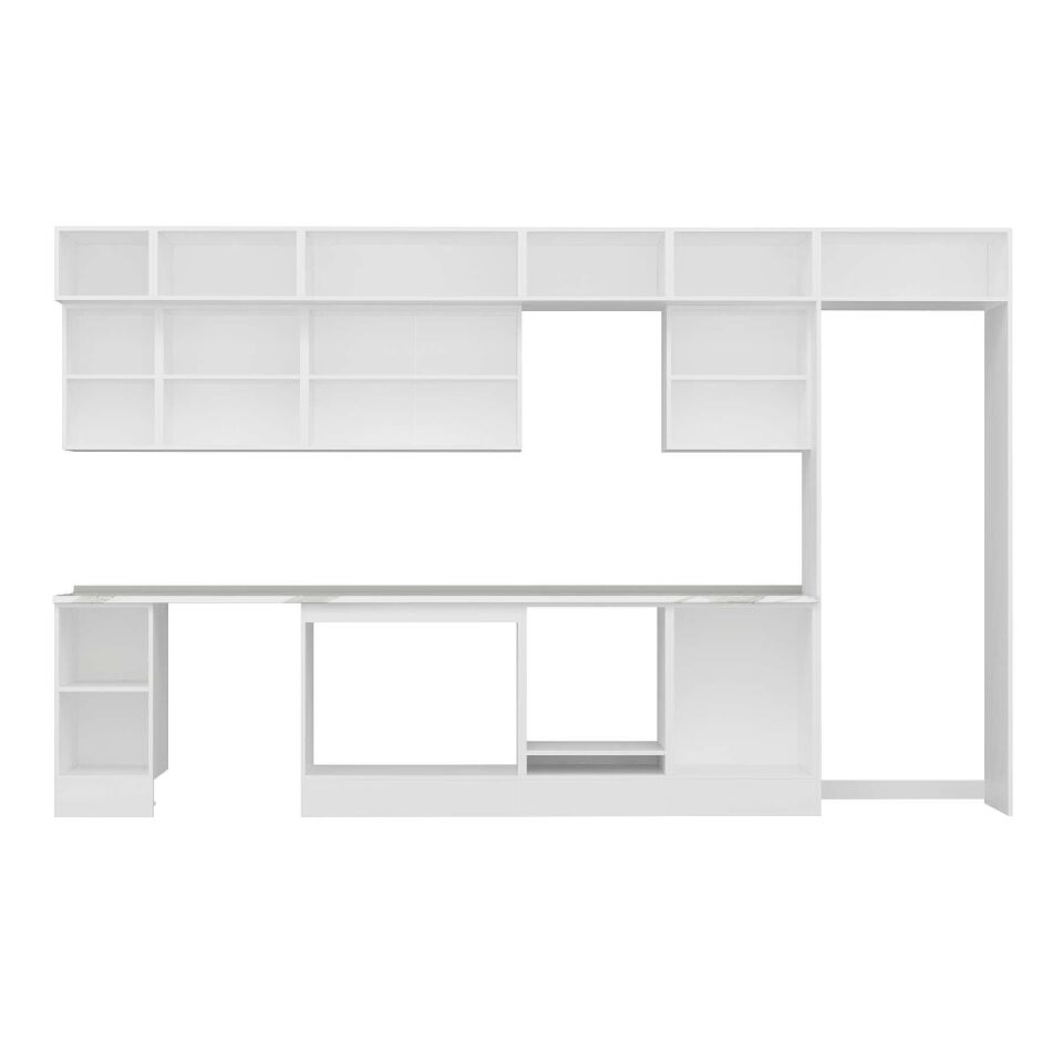 Alvinka 390X240 Cm High Gloss Mutfak Dolabı Mb-E90S40S60-3 High Gloss | Antrasit - Mdf